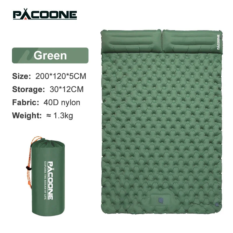 Extra thick double camping sleeping pad, front view