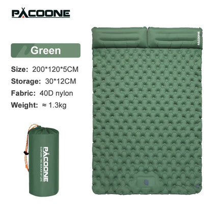 Extra thick double camping sleeping pad, front view